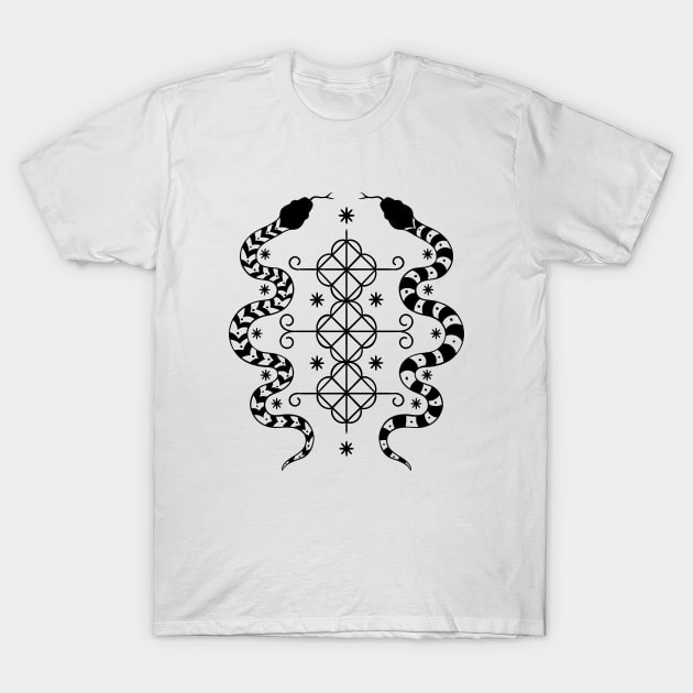 Damballah Wedo Veve loa symbol T-Shirt by OccultOmaStore